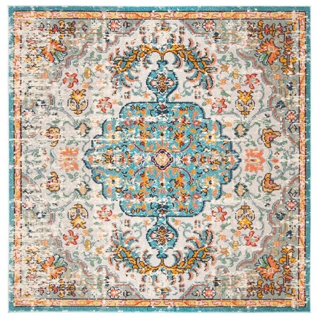 Safavieh 3 x 3 ft. Madison 400 Power Loomed Square Area Rug Grey & Light Blue MAD447F-3SQ